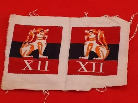 Pair of Formation Patches - 12th Army