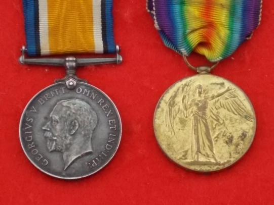 WW1 BWM/Vict Pair - Bedfordshire Regiment