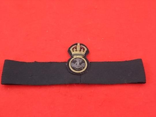 WW11 Economy Cap Badge on Band - Royal Navy Petty Officer