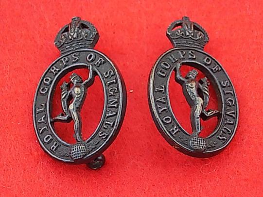 Pair of Officers Collars - Royal Corps of Signals