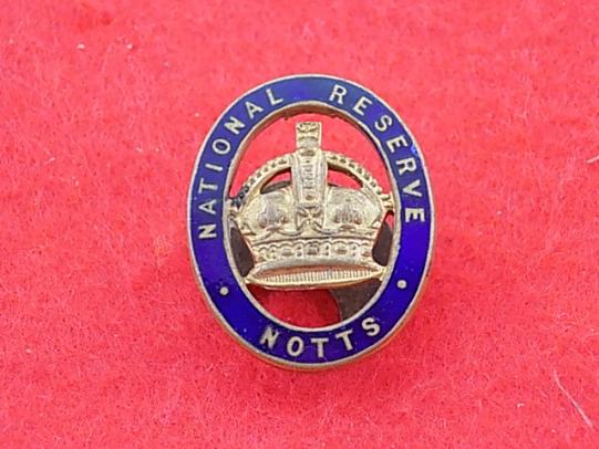 WW1 Lapel Badge - National Reserve - Notts