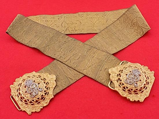 Officers Wife's - Levee Bullion Belt and Gilt/silver buckle