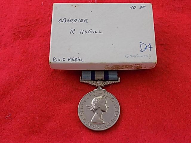 Royal Observer Corps Medal - Observer R Hugill